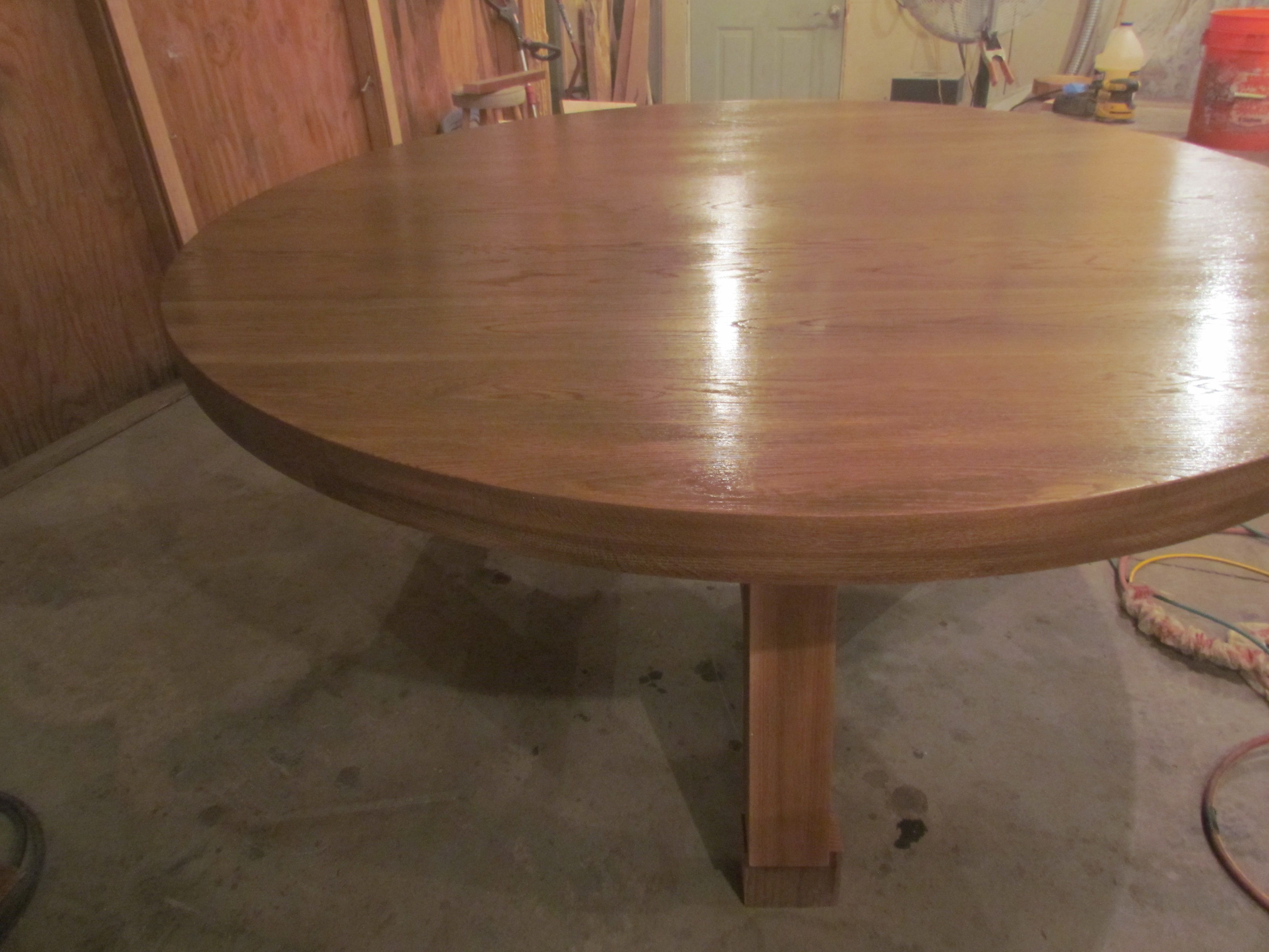 Buy Custom 80" White Oak Round Dining Table, made to order from
