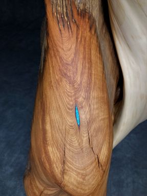 Custom Made Free Standing Juniper Taxidermy Pedestal With Turquoise
