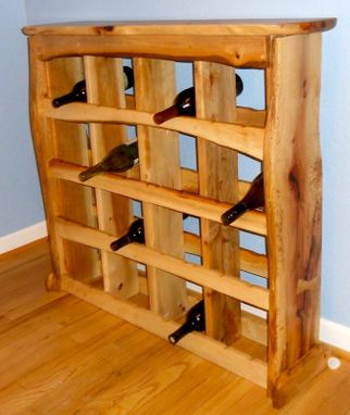 Custom Made Liv Edge Oak Wine Rack/Mini Bar