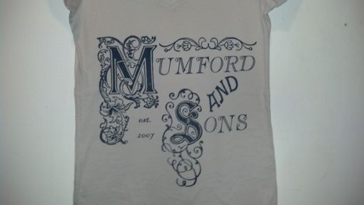 Custom Made Sale Mumford And Sons Inspired Screen Printed Beige/Light Tan Shirt