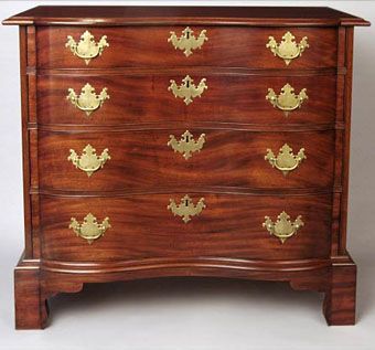 Custom Made Chippendale Reverse Serpentine Chest