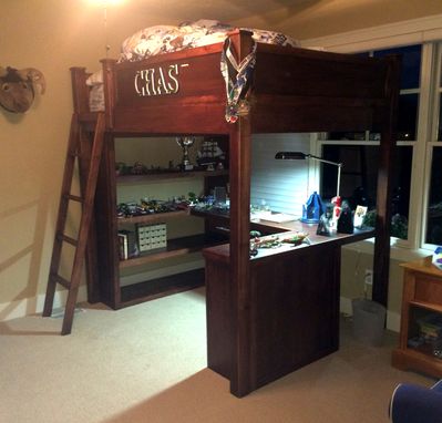Custom Made Maple Loft Bed With Desk And Book Shelves