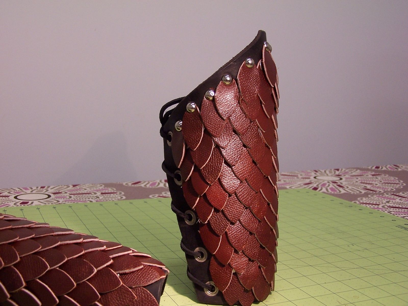 Custom Made Dragon Scale Arm Guards by Emporium Custom Leathers, Llc