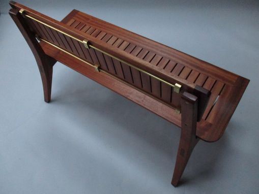 Custom Made Sapele Wood Outdoor Bench