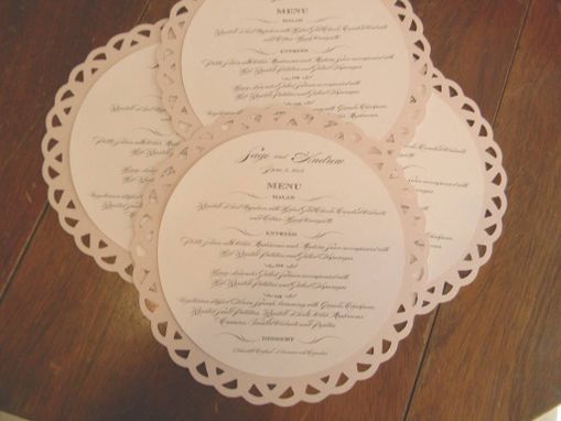 Custom Made 6 Inch Round Single Layer Menu Customizable To Your Color Pallette, Your Accents