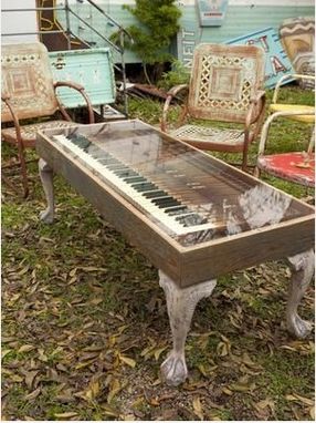 Custom Made Repurposed Piano Key Coffee Table
