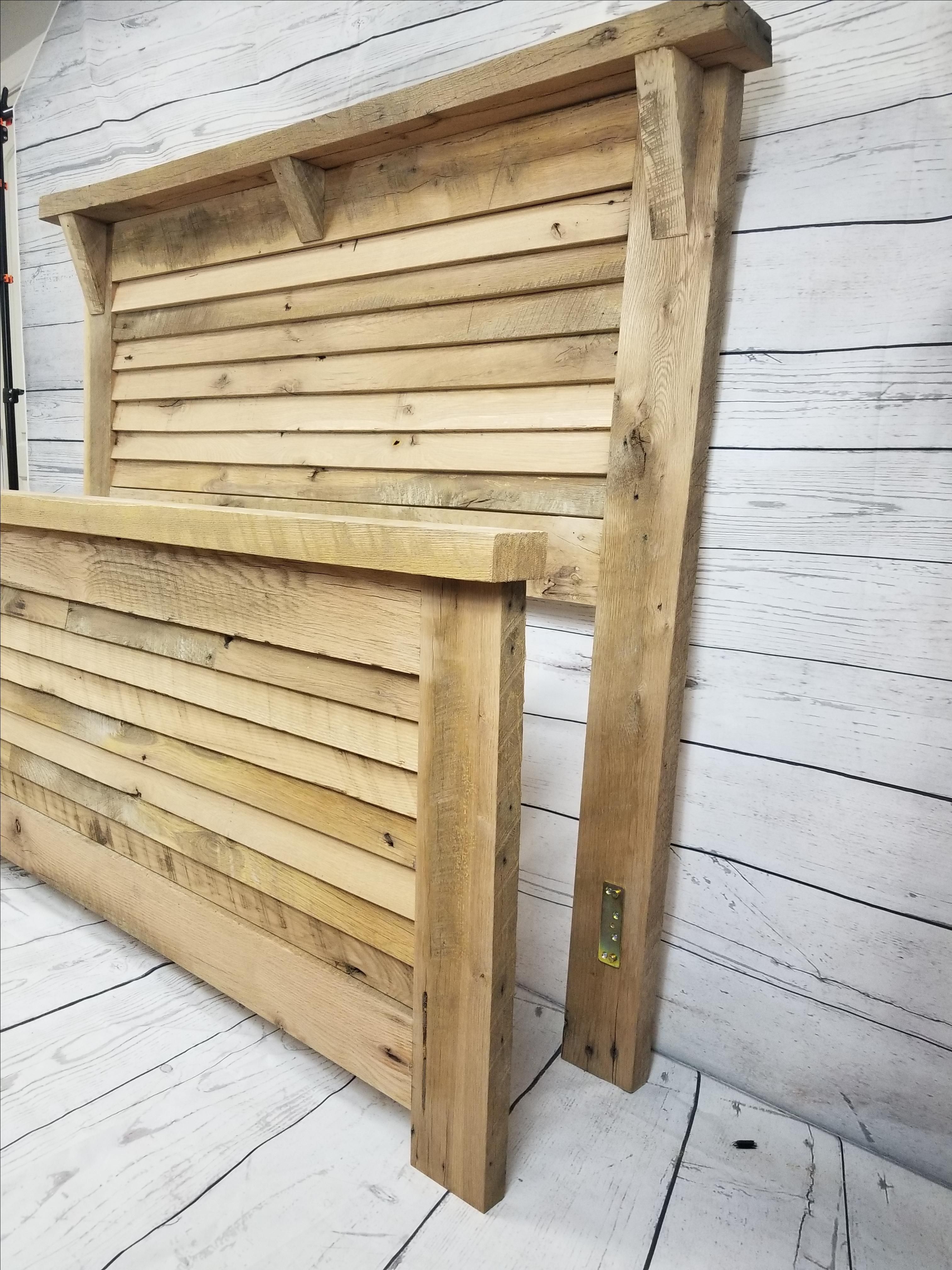 Buy Custom Reclaimed Barnwood Headboard Set, made to order from Deer