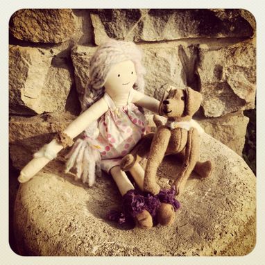 Custom Made Rag Doll Organic Cotton Muslin /Plant Dyed /Up-Cycled / Vintage Clothing
