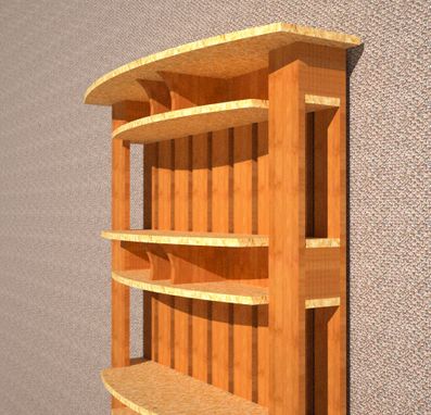 Custom Made Bookcase With Curved Double Shelves