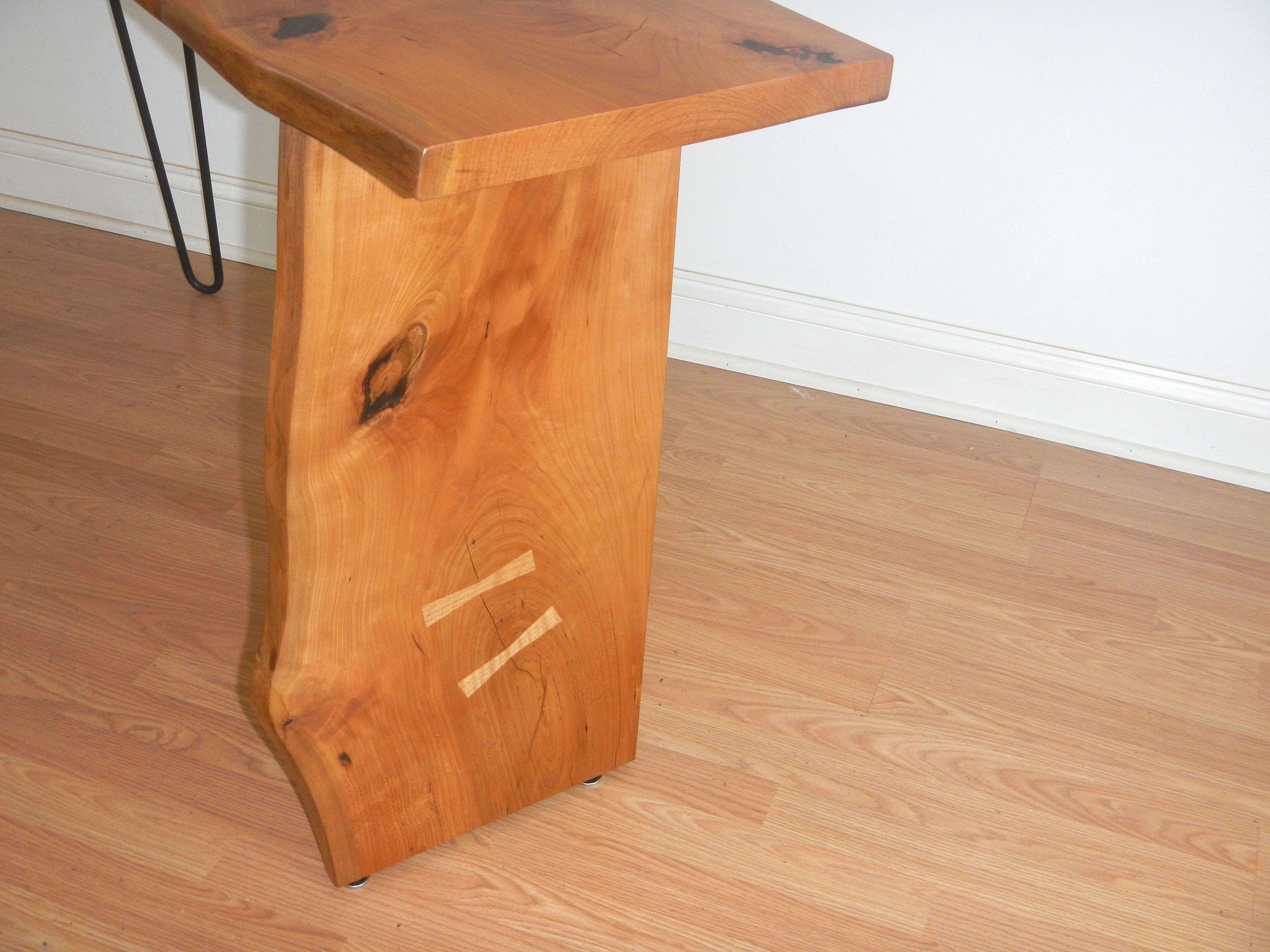 Hand Crafted Live Edge Mid Century Modern Console Table With Hairpin Steel Legs by Don Yacovella