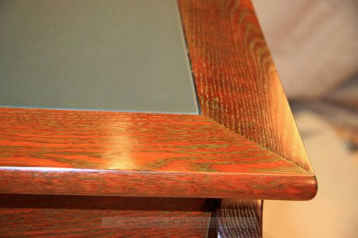 Custom Made Leather Top Oak Ladies Writing Desk