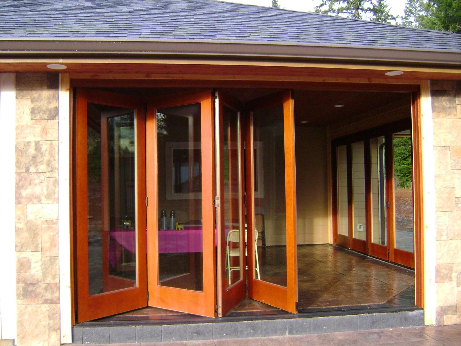 Handmade Folding Exterior Wood Window Walls by Lacey Door & Millwork