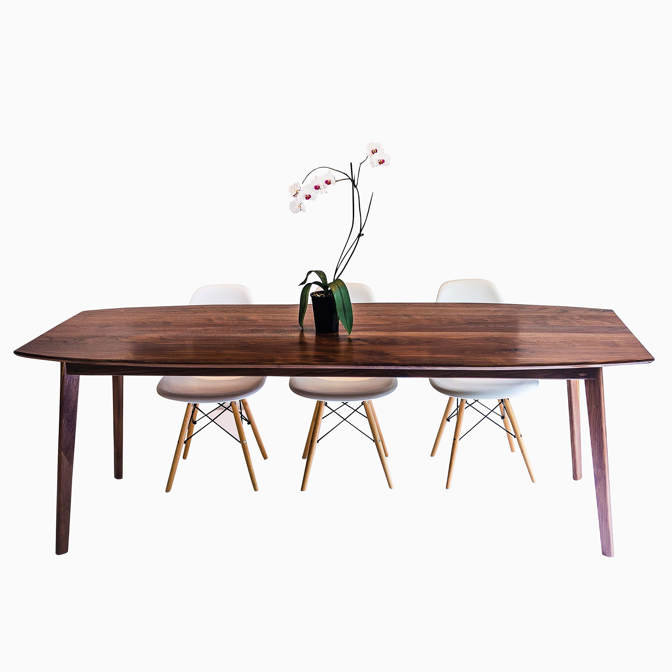 Walnut and black online dining table