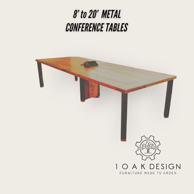 Custom Made Xl Steel And Reclaimed Pine Conference Table