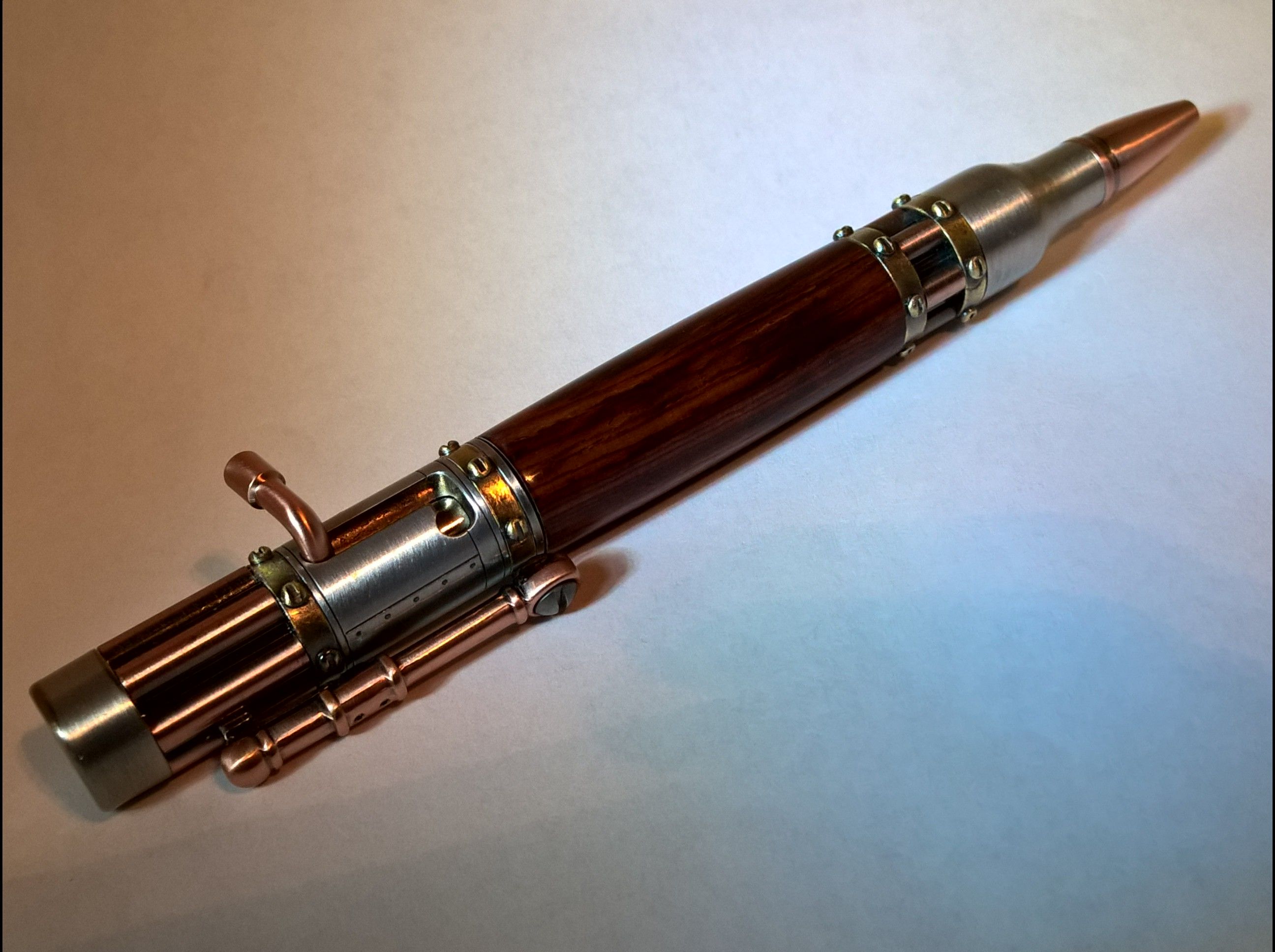 Buy Custom Steampunk Pen In Cocobolo And Antique Pewter And Copper