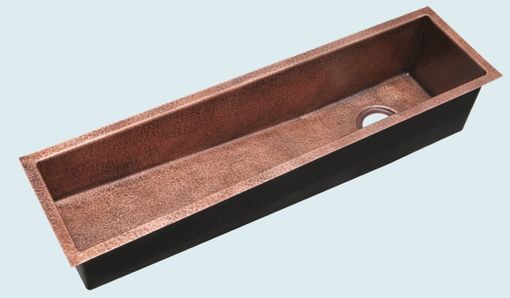 Custom Made Copper Sink With Sloped Interior & Random Hammering