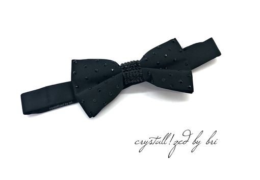 Custom Made Any Color Partially Crystallized Bow Tie Bling Genuine European Crystals Bedazzled