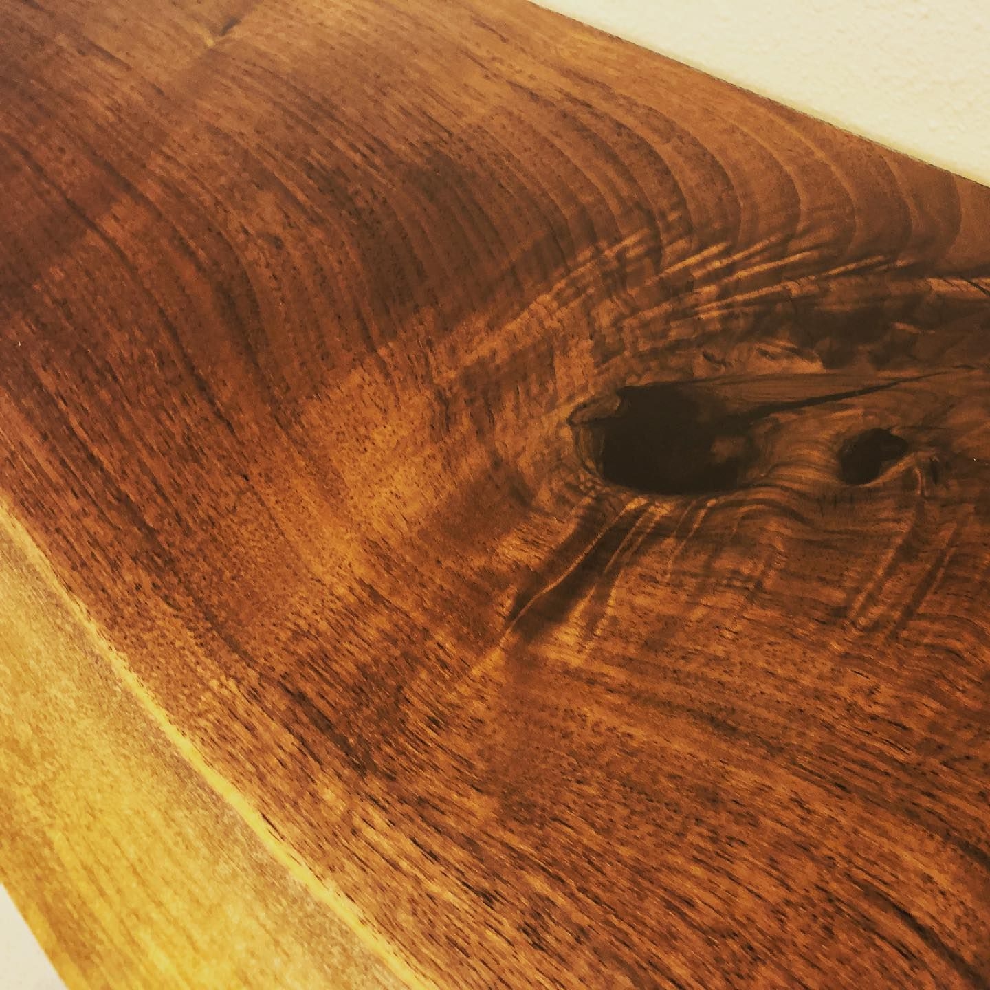 Hand Crafted Live Edge Black Walnut Floating Shelves by Montgomery