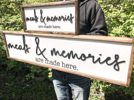 Buy Hand Made Meals And Memories Are Made Here Sign Wood Meals Made To Order From Pawoodcreations Custommade Com