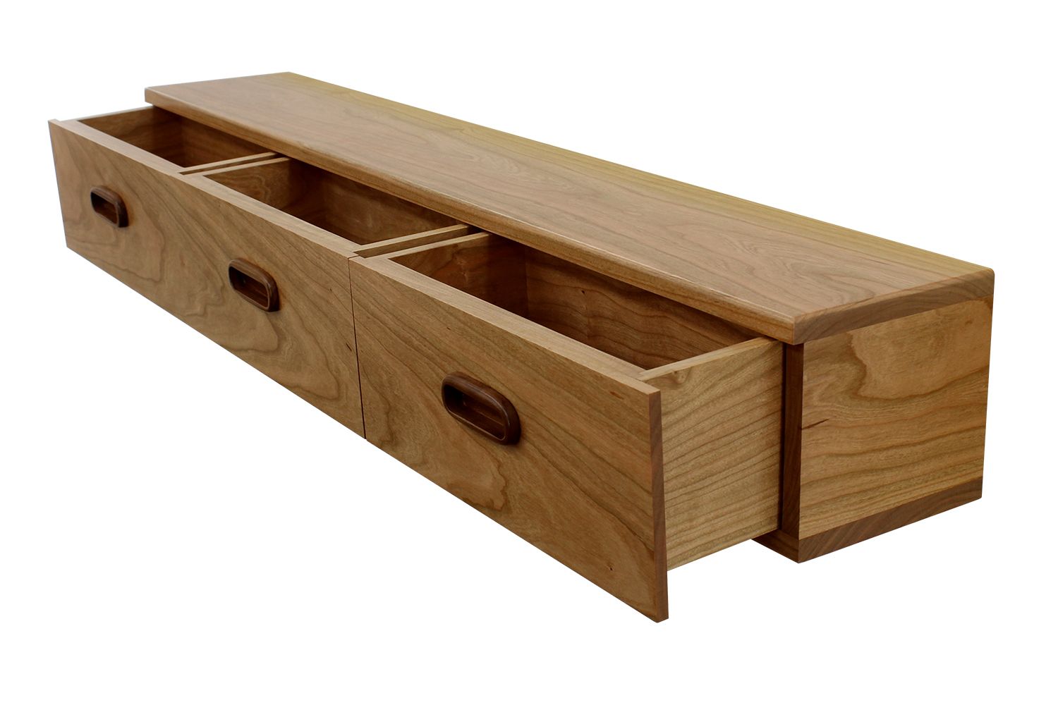 Buy Hand Made 3 Drawer Floating Shelf Solid Wood Inset Teak