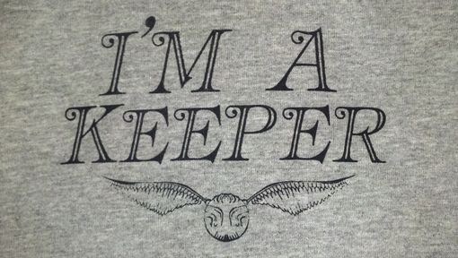 Custom Made Sale Harry Potter Inspired I'M A Keeper And Golden Snitch Shirt, Grey 18 Months