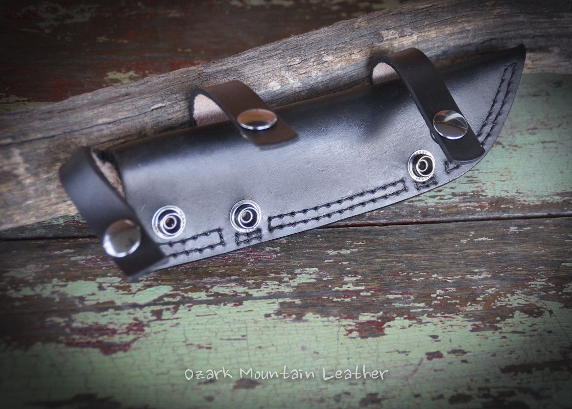 Hand Made Custom Leather Knife Sheath To Be Worn Horizontally On Belt