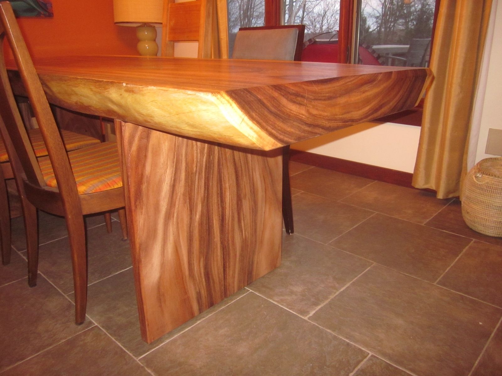 Custom Acacia Slab Dining Table by Clean Air Woodworks Custom Acacia Slab Dining Table by Clean Air Woodworks