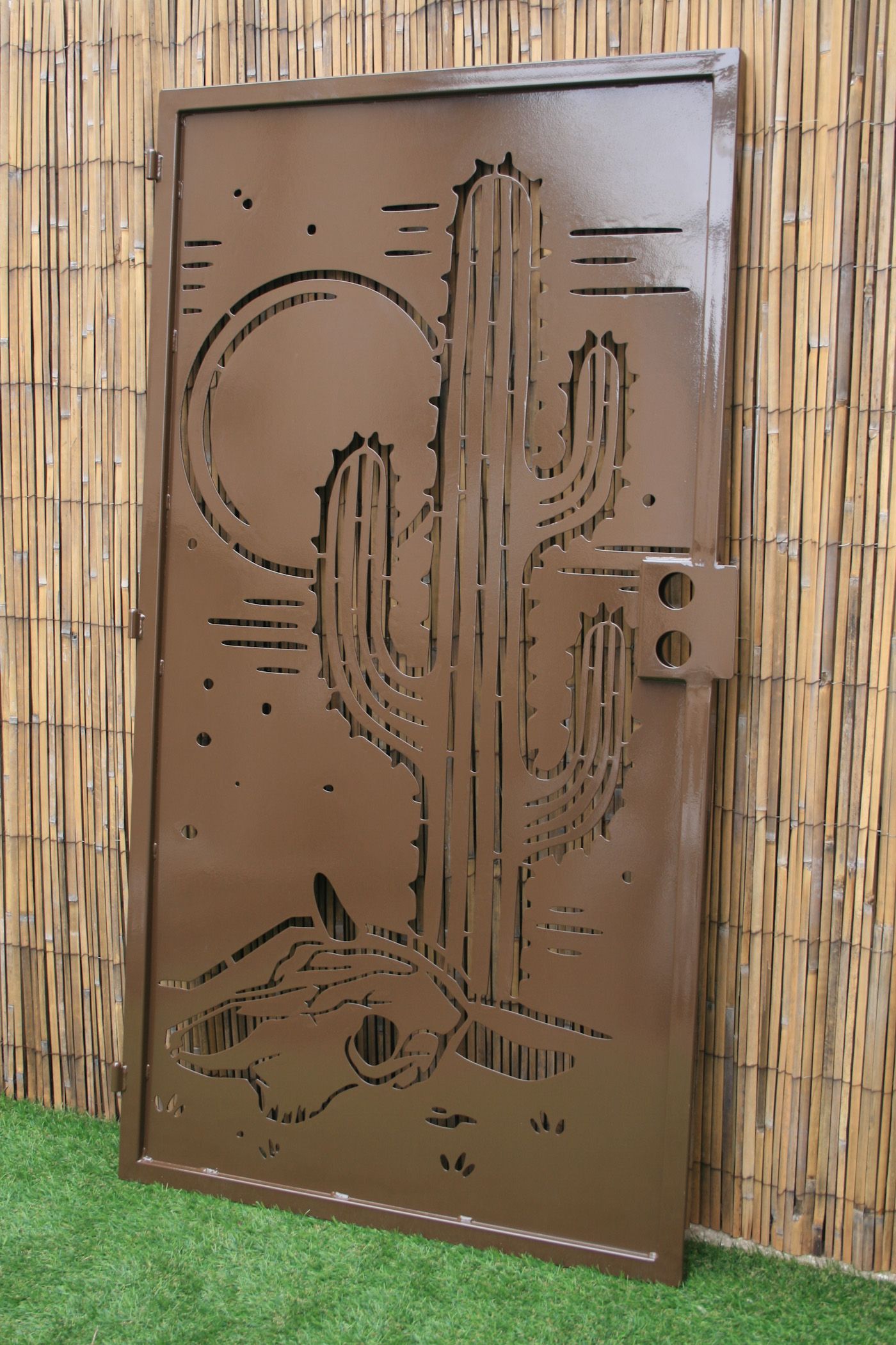 Buy a Custom Made Saguaro Decorative Steel Gate - Metal Art - Southwest