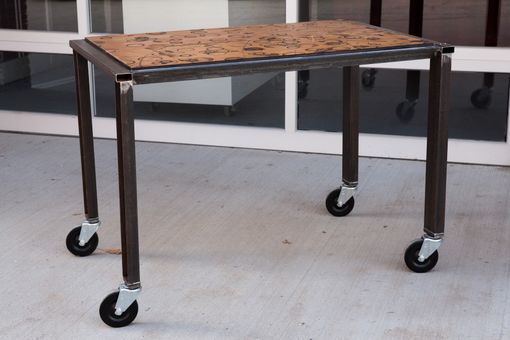 Custom Made Alistair Tuton Phtotography Rolling Table Steel And Wood