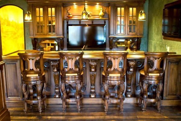 Hand Crafted Custom Wood Home Bars And Pubs by Chateau Designs ...  Custom Made Custom Wood Home Bars And Pubs