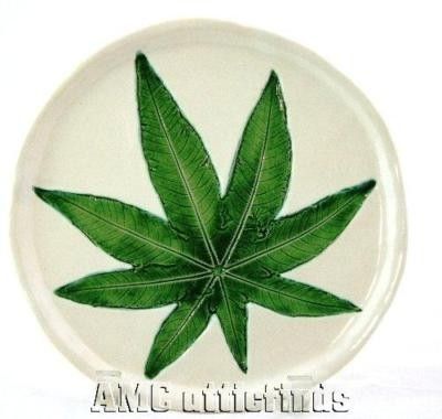 Custom Made Castor Bean Leaf Plate - Green