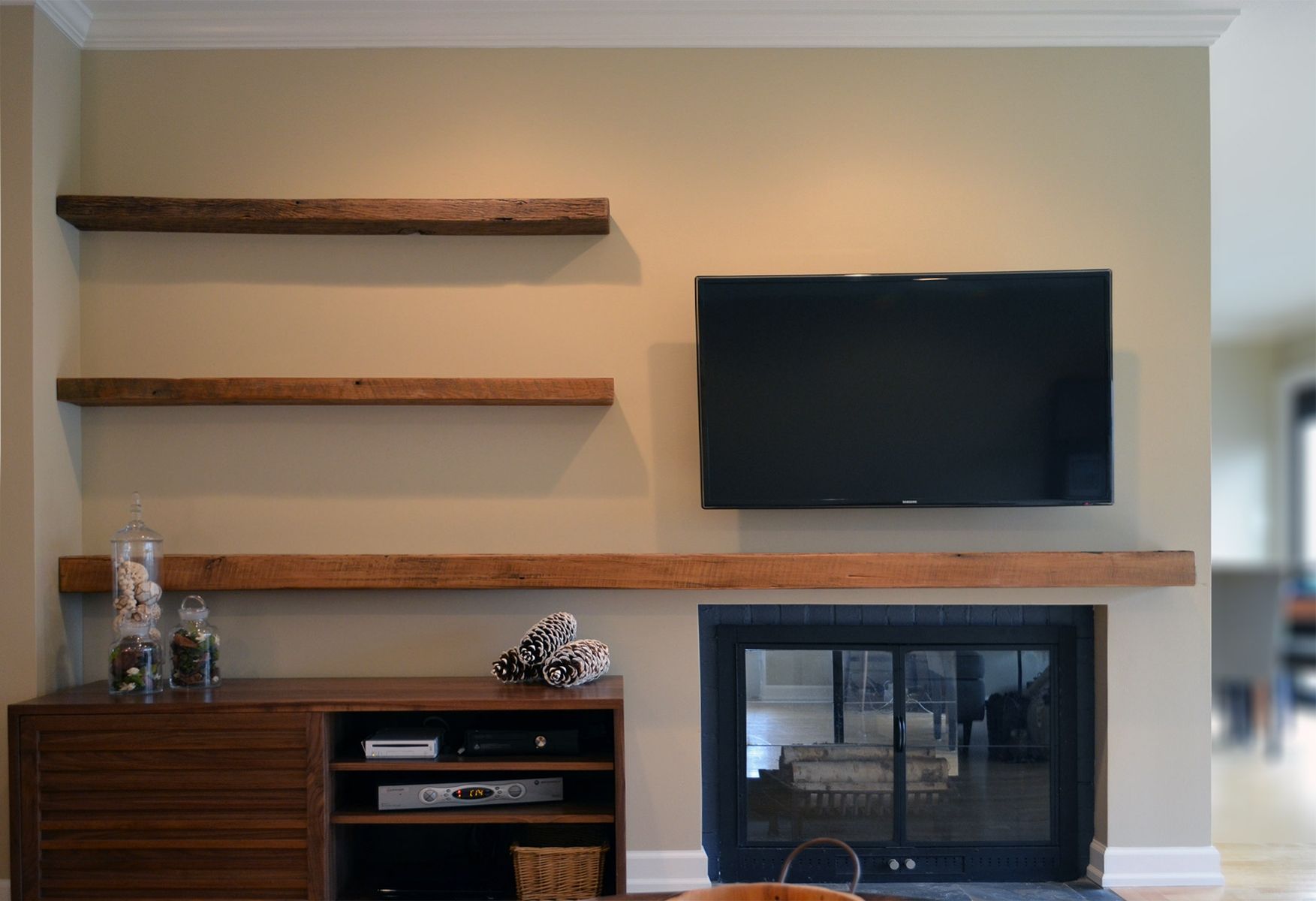 Hand Made Reclaimed Lumber Floating Shelves by Abodeacious