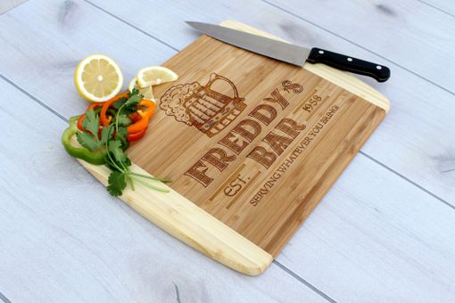 Custom Made Personalized Cutting Board, Engraved Cutting Board, Custom Wedding Gift – Cb-Bam-Freddy's Bar