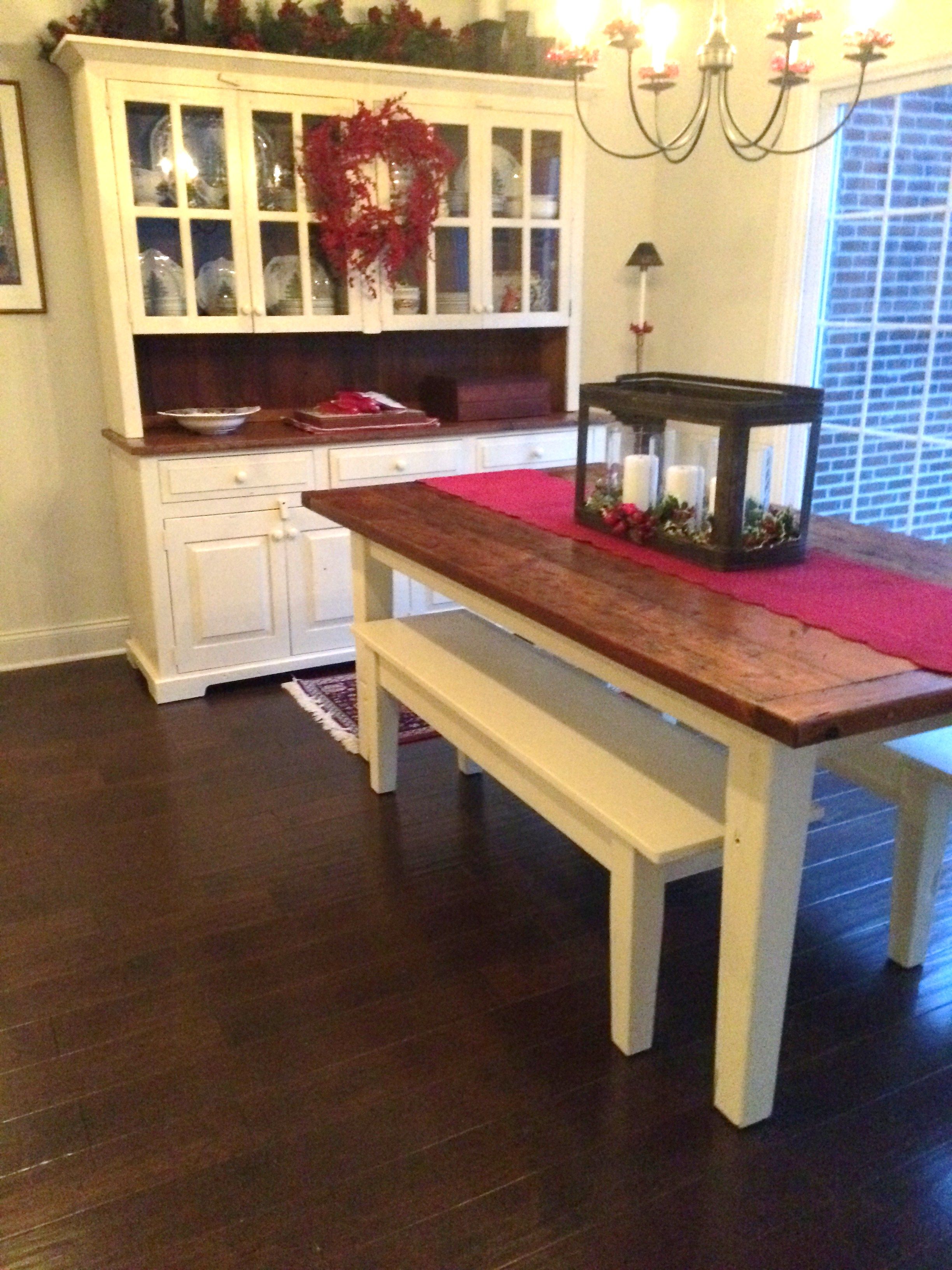 Hand Crafted Traditional Shaker Farm Table, Authentic Reclaimed