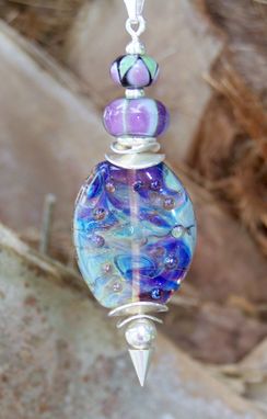 Custom Made Violet Aura Lampwork Glass Pendant