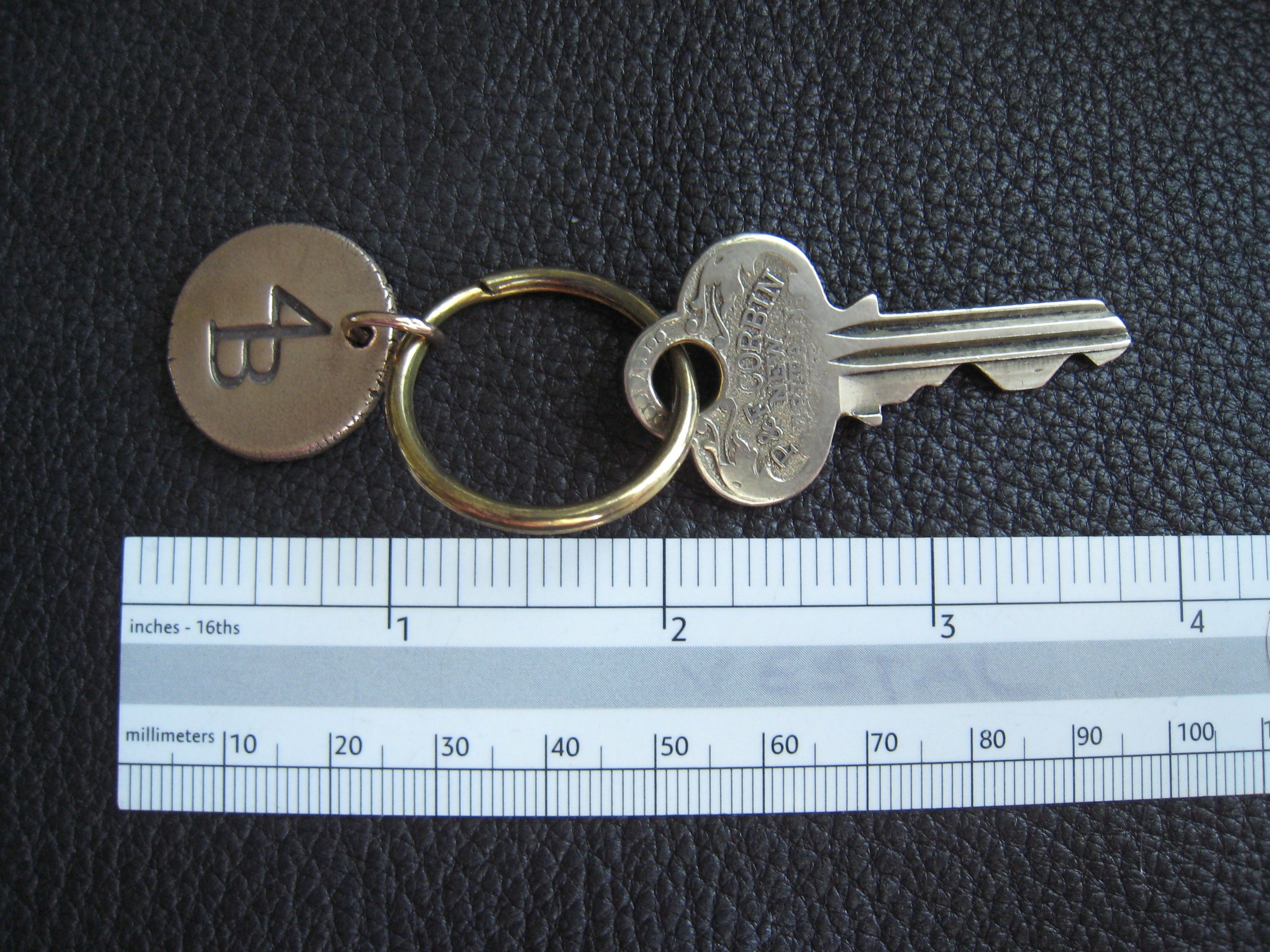 Custom Made Solid Bronze Key Chain Key Ring Key Fob With Ranch Brand Or