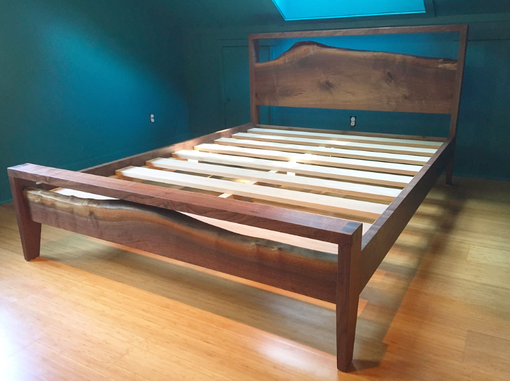 Custom Made Natural Edge Walnut Bed