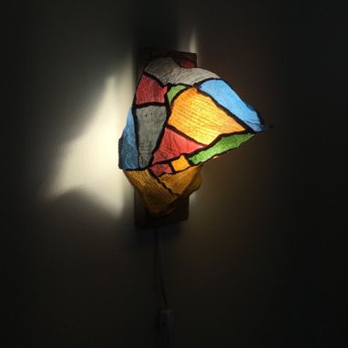 Custom Made Colorful Nightlight Sconces With Paper Shades
