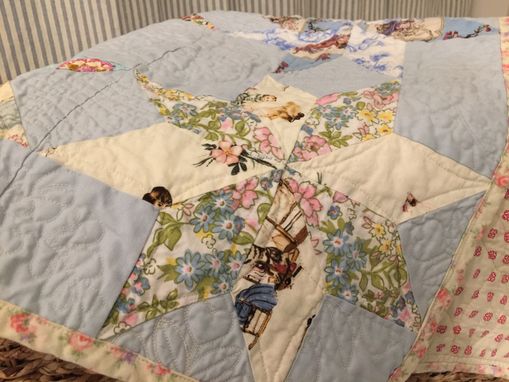 Custom Made Alice's Tea Set:  Baby Quilt Or Wall Hanging