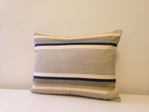 Custom Made One Of A Kind, Handmade Decorative Pillow - Scrolls & Stripes