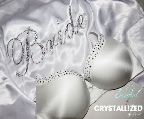 Custom Made Crystallized Bling Bridal Push Up Bra Made With Swarovski Crystals Bedazzled Wedding Night