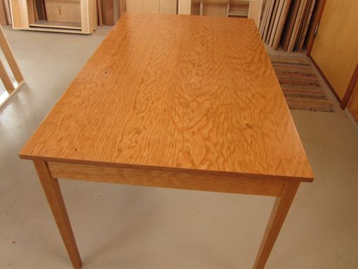 Custom Made Shaker / Mid Century Modern Figured Cherry Dining Table / Desk