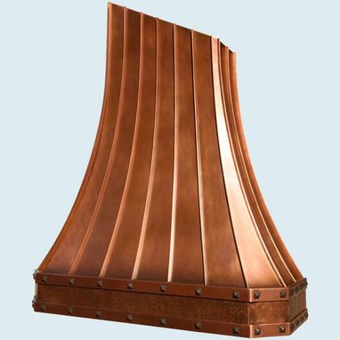 Custom Made Copper Range Hood With Angled Top