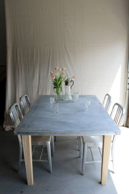 Custom Made Rustic Reclaimed & Sustainably Harvested Wood Kitchen Farm Table With Zinc Top