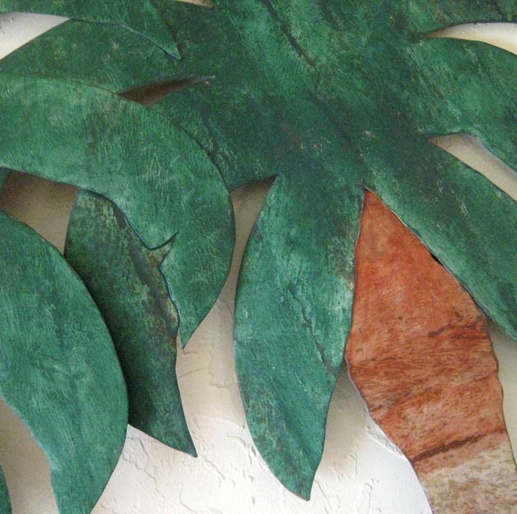 Custom Made Handmade Upcycled Metal Extra Large Palm Tree Wall Art