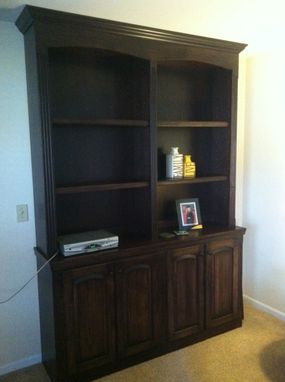 Custom Made Espresso Wall Bookshelf And Cabinet