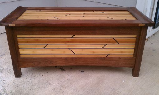 Custom Made Walnut And Bamboo Hope Chest