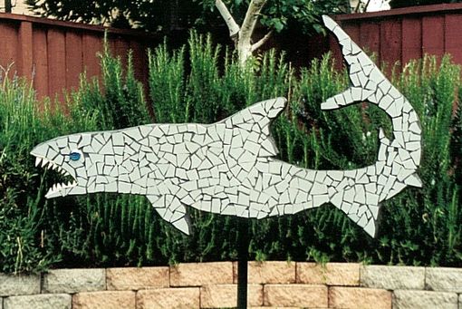 Custom Made Tile Mosaic Shark Sculpture