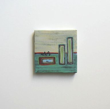 Custom Made Turquoise Abstract Miniature Painting Original Acrylic On A Mini Canvas