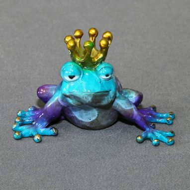 Custom Made Bronze Frog "Frog Prince" Sculpture Figurine Metal Amphibian Limited Edition Signed Numbered